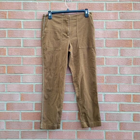Theory Treeca Pant in Cotton Twill in Cedar size 4 - Picture 2 of 5